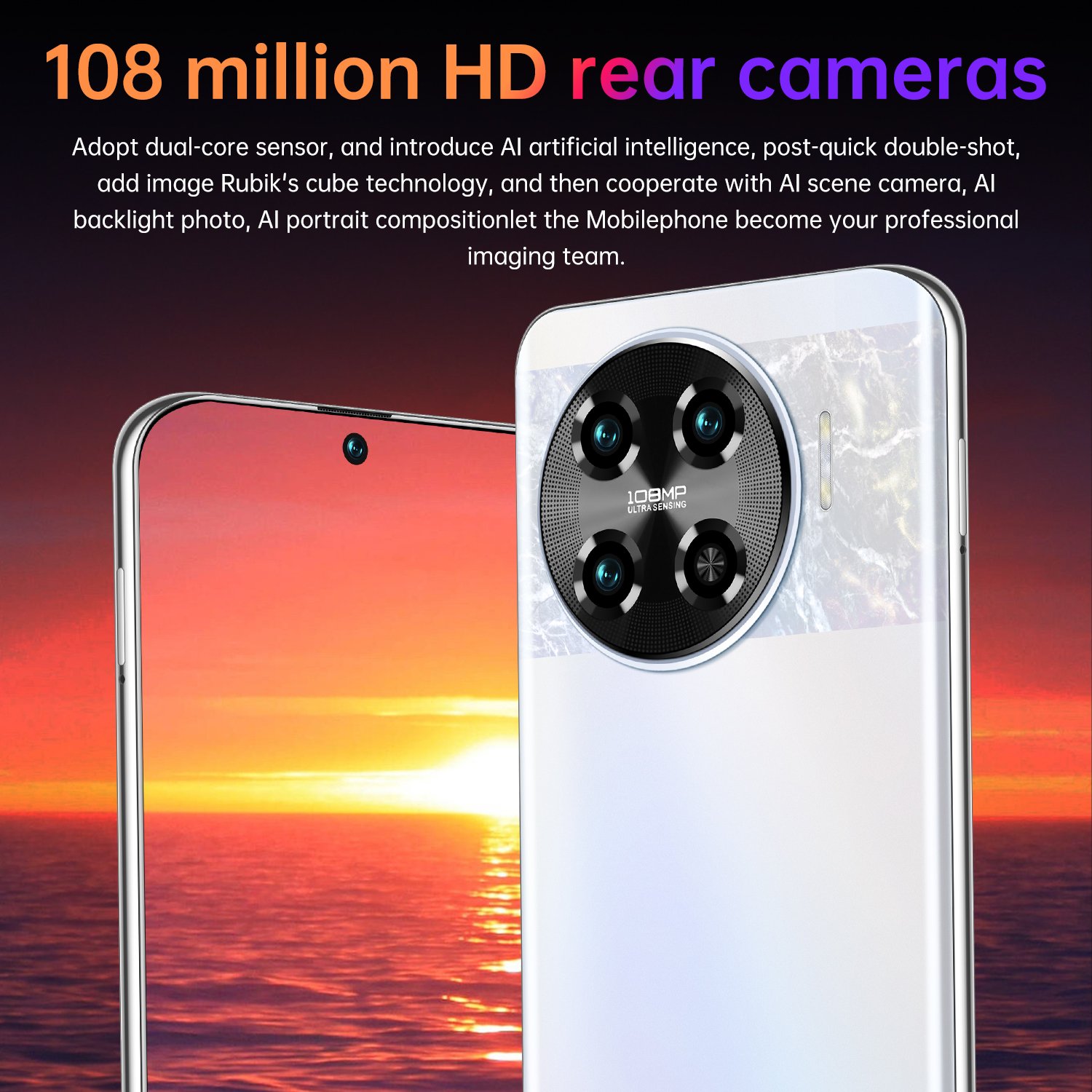 Hot Selling Spark 20 Pro 7.3 inch 72MP+108MP 16GB+1TB Mobile Android Smartphone 10 Core Full screen Cell Phones Large Battery